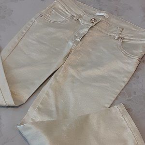 Gold metallic Jeans - Miss Grant - girls size 6/7 - Italian